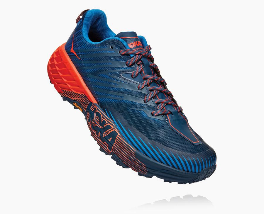 Tenis Trail Hoka One One Masculino Azuis/Vermelhas - Speedgoat 4 - 839-VQOTGF